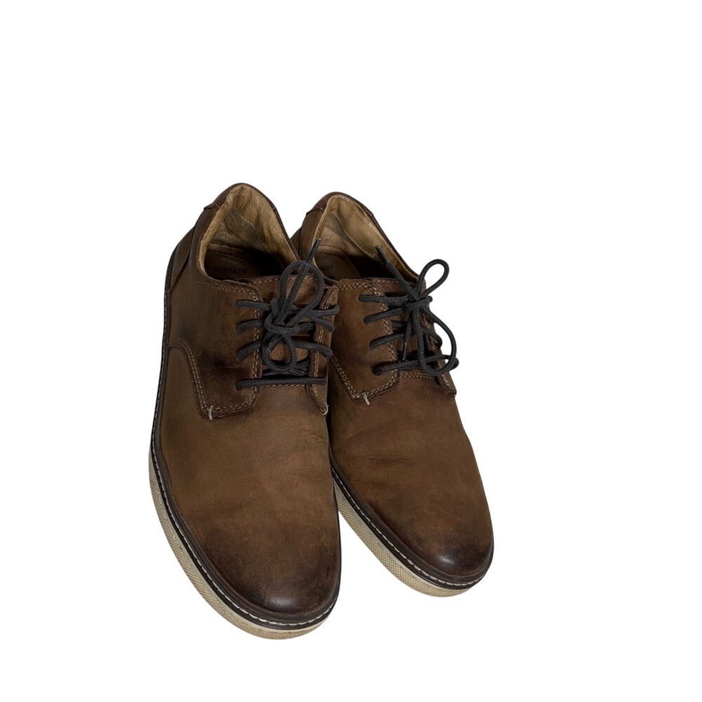 Johnston & Murphy Men's Brown Sheepskin Leather Lace Up Derby Shoes Size 9‎